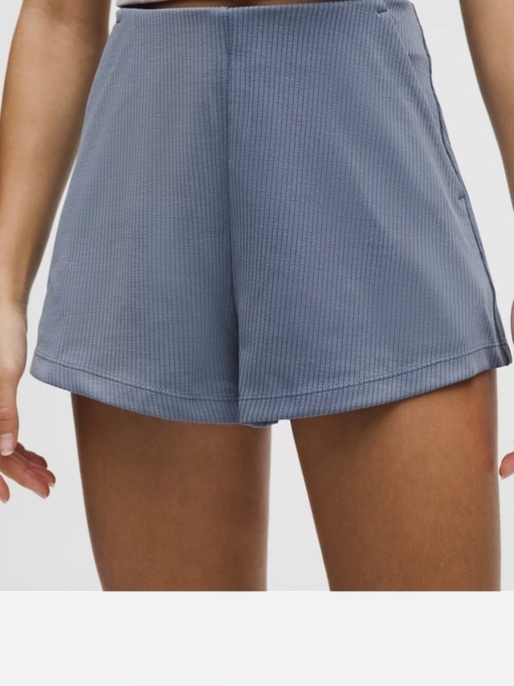 lululemon athletica Ribbed High-Waist Slate Blue Shorts